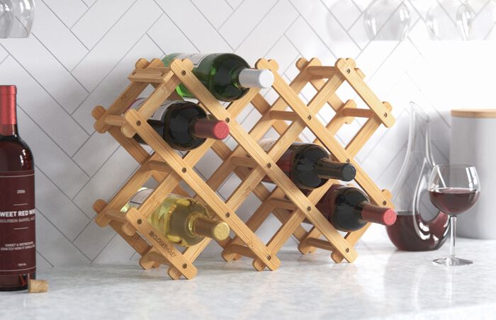 BAMBOO FOLDING WINE RACK image number 1