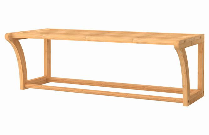 BAMBOO WALL SHELF W HANG RAIL