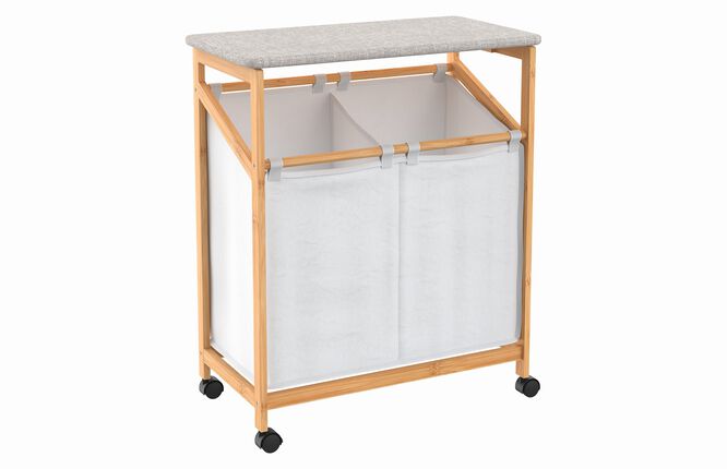 BAMBOO LAUNDRY STORAGE CART